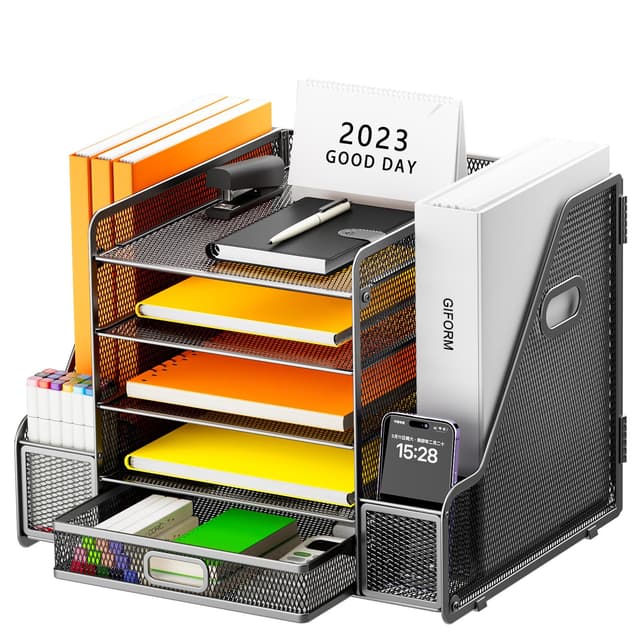 🌟 Restorgan Schreibtisch Organizer mit Aktenhalter - Perfekte Büroorganisation!