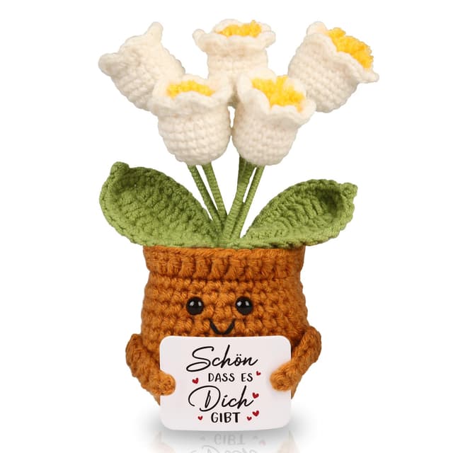 🌼 Kleines Dankeschön Geschenk: Gestrickte Maiglöckchen Blumen 🌿