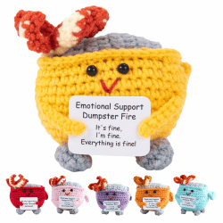 🌟 XBOCMY Entzückender Häkel-Müllcontainer - Emotionale Unterstützung Häkelpuppe