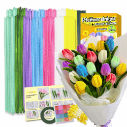 Pfeifenreiniger Blumen DIY-Set 500 Stück 🌸🎨