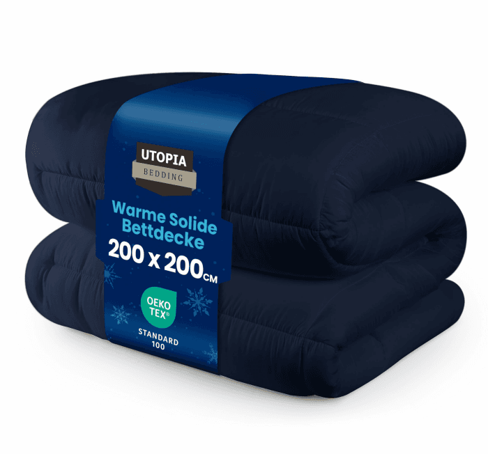 Angebot: Utopia Bedding Bettdecke 200 x 200 cm Marineblau 🛏️