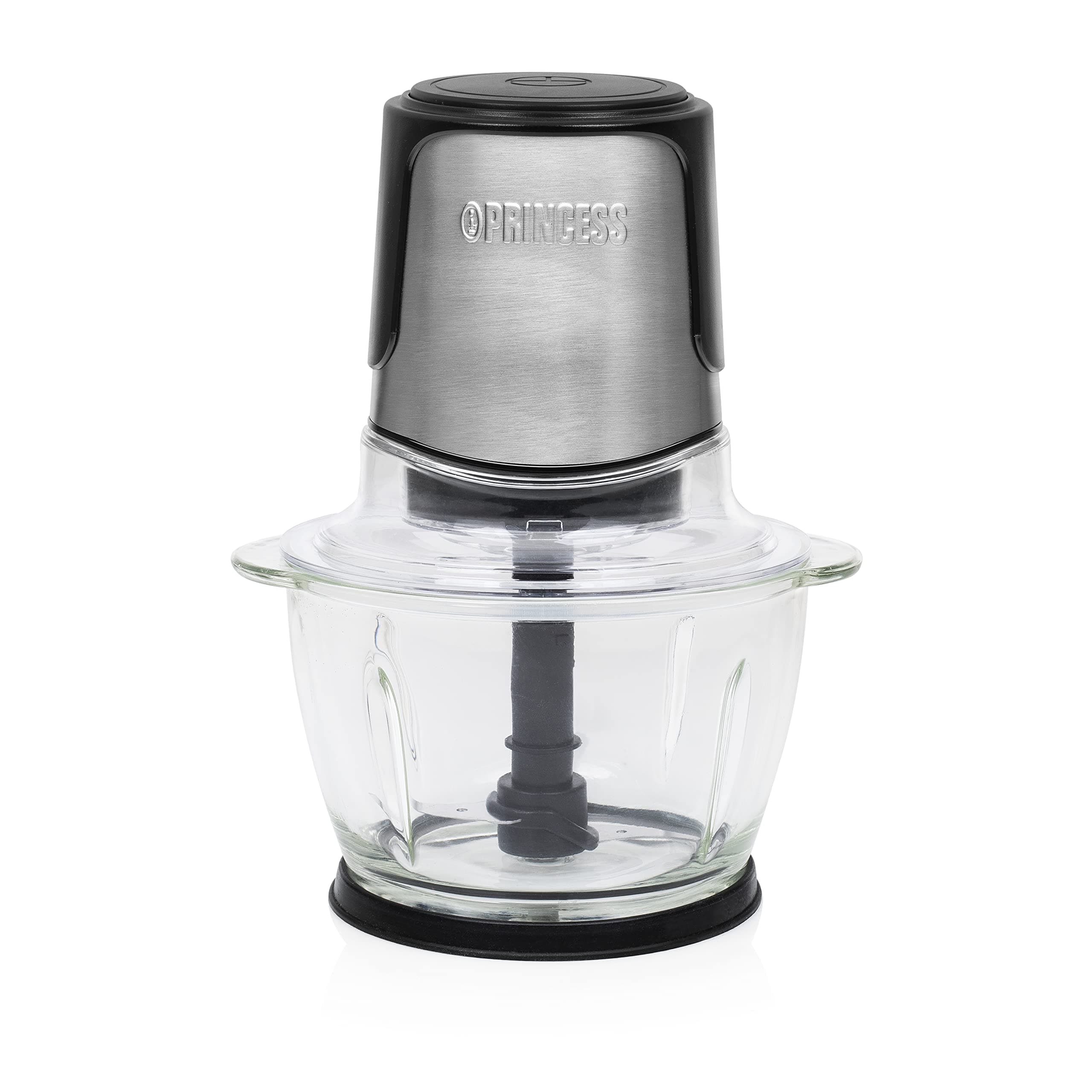 👸🏼🌟🔪 Angebot: Princess Mini Zerkleinerer - 2 Edelstahlklingen, Glasbehälter 1 l, 300 W