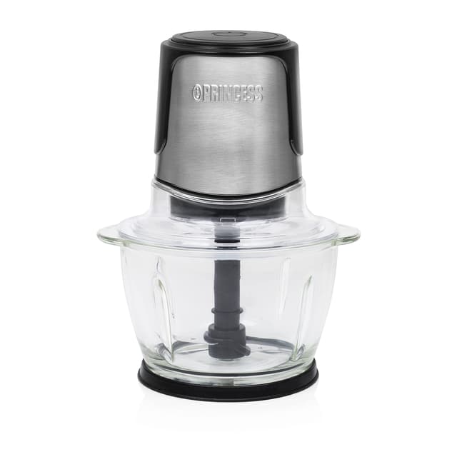 👸🏼🌟🔪 Angebot: Princess Mini Zerkleinerer - 2 Edelstahlklingen, Glasbehälter 1 l, 300 W