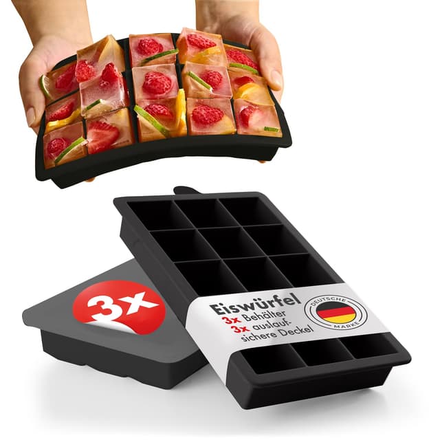 Blumtal Eiswürfelformen Silikon 3er Set - 🧊🍹🌟