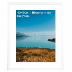 🖼️ Kollyseek Bilderrahmen 40x50 cm aus MDF und Acrylglas-weiß - Bilderhängen & Aufstellen, Wohnzimmer Dekor - 40x50cm
