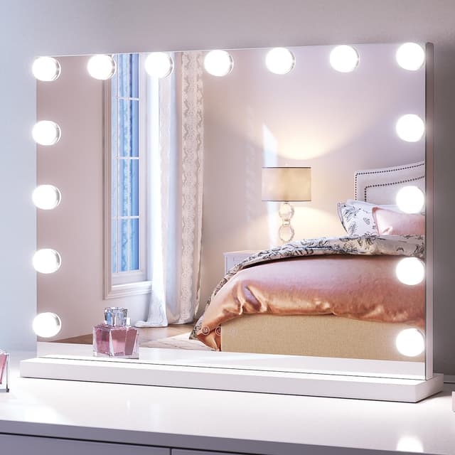 SONNI Hollywood Spiegel 58x46cm mit 3 Farbtemperatur Licht 15 LED Lampen ⭐️