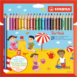 🌈 STABILO - Dreikant-Buntstift Trio dick - 24er Pack 🖍️