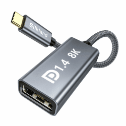 Silkland USB C auf DisplayPort 1.4 Adapter [8K@60Hz, 4K@144Hz/120Hz, 2K@240Hz] 📺