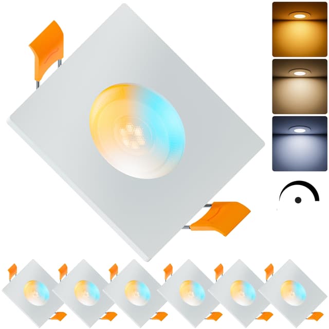 MATO 6x LED Einbaustrahler Eckig 230V Dimmbar 5W - Flache Spots 68mm Lochmaß