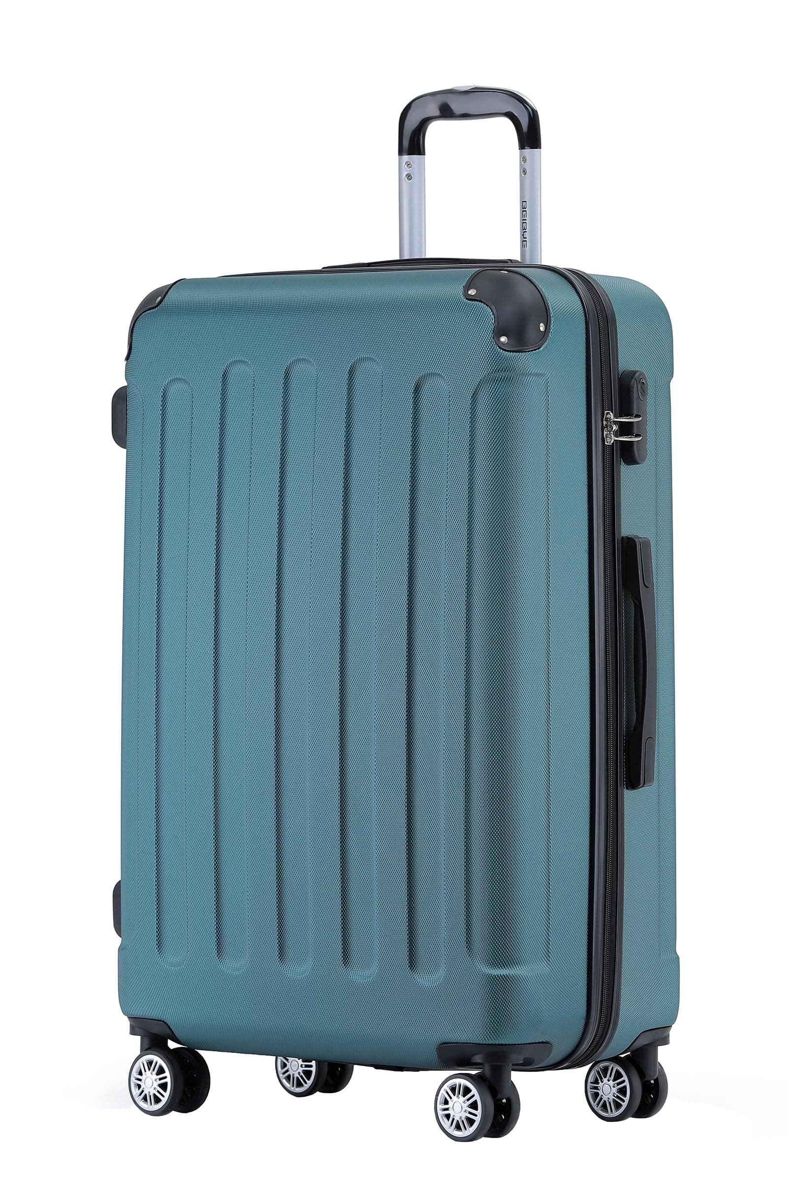 BEIBYE Hartschalen-Koffer Trolley Rollkoffer Reisekoffer Handgepäck 4 Rollen (M-L-XL-Set) (Dunkelgruen, XL) Dunkelgruen XL 🧳
