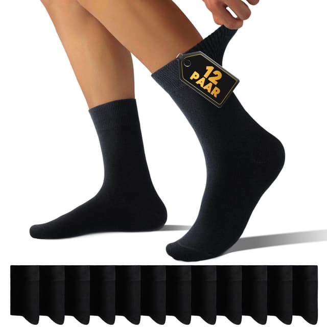 TUUHAW Socken Herren Damen (12 Paar) 🧦🖤