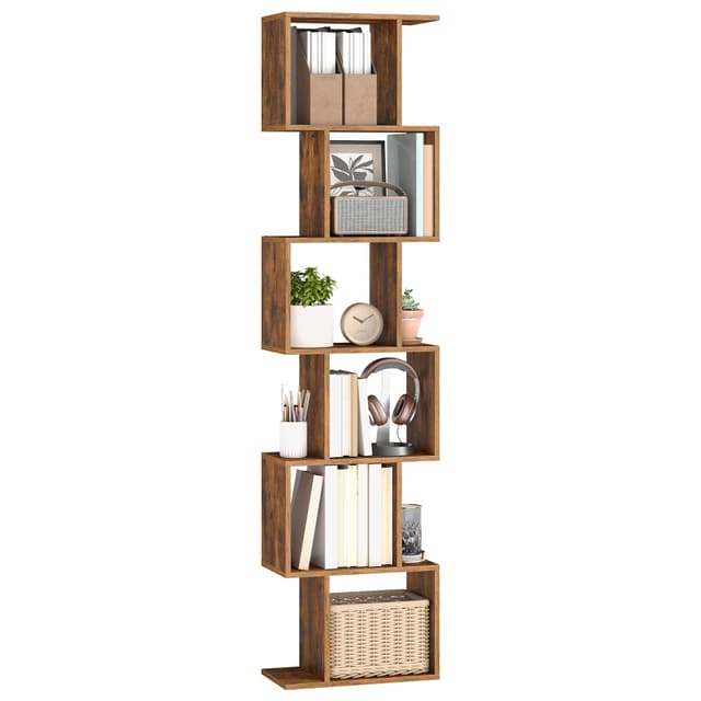📚 VASAGLE Bücherregal mit 6 Ebenen Vintagebraun | 24 x 40 x 191 cm | Standregal modern