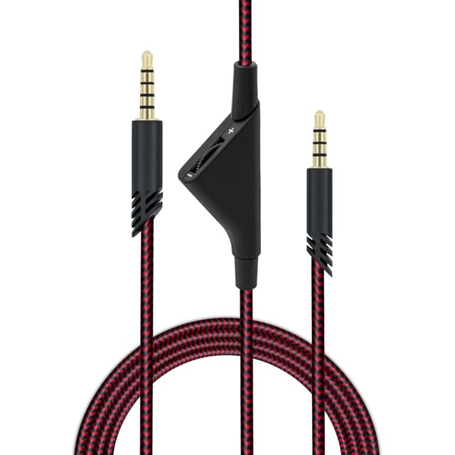 🎧 Mcbazel Ersatz-Audio-Aux-Kabel mit Lautstärkeregler für Astro A10/A30/A40 Headset PS5/PS4/Xbox One/Serie S/X/PC/Smartphone -Rot 2m Black/Red