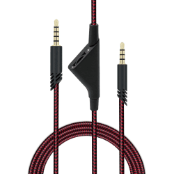 🎧 Mcbazel Ersatz-Audio-Aux-Kabel mit Lautstärkeregler für Astro A10/A30/A40 Headset PS5/PS4/Xbox One/Serie S/X/PC/Smartphone -Rot 2m Black/Red