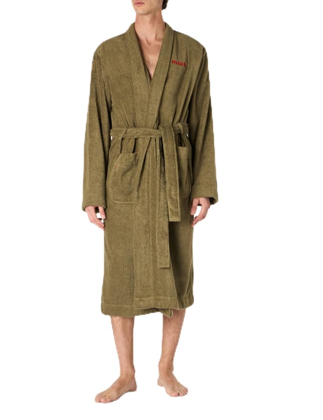 🎁 Reduzierter Preis! HUGO Herren Terry Dressing Gown S Open Green345