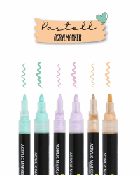 🎨 ONLINE 6er-Set Acryl-Stifte Pastell Beige, Lavendel, Türkis
