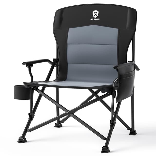 🏕️ XL Campingstuhl Faltbar 230KG Belastbar - Schwarz Klassisch