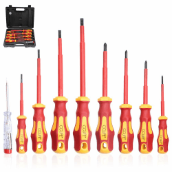 🔧 CCLIFE 9 tlg VDE Isolierter Schraubendreher Schraubenzieher Satz 1000V inkl. Spannungsprüfer Schlitz & PH & PZ Set 🔧