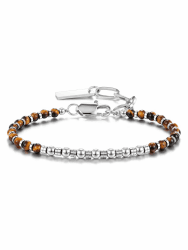 Zysta Tigerauge Armband Herren Natürliche Edelstein Perlenarmband 4mm Kugelarmband Armkette Glückbringen Geschenk für Männer #2 ⭐