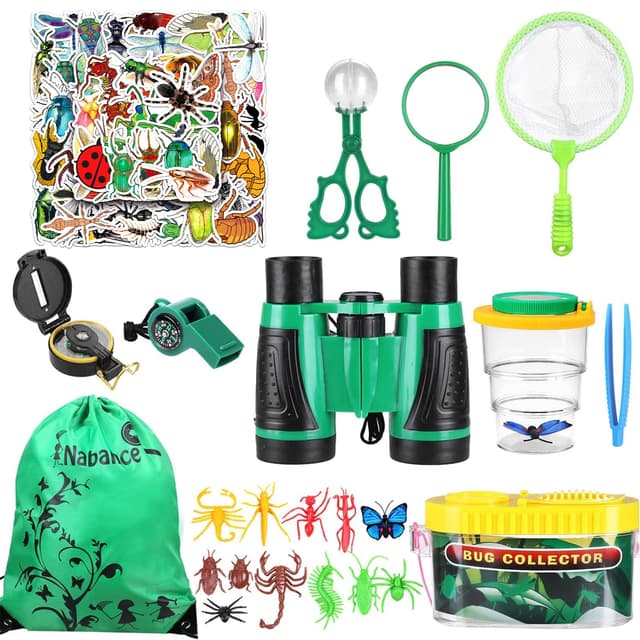 🔍🌲 Nabance Draussen Forscherset 23 Stk - Outdoor Exploration Spielzeug für Abenteurer 🦋🔭