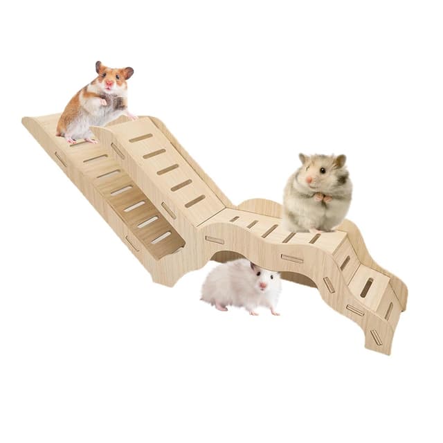 🐹 Hamster Kletterleiter Holz Kletterspielzeug 🌿 Hamstertunnel und Brücke Hütte Übungsplattform Dekorative Landschaftsgestaltung für Rennmäuse Mäuse und kleine Tiere