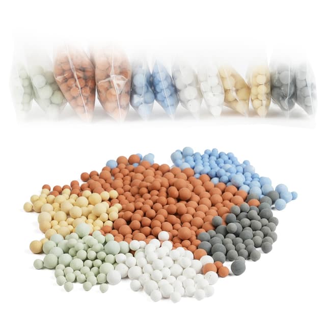 Vicloon Mineralkugeln, 12 Packungen Duschkopf, Filtersteine - 6 Farben