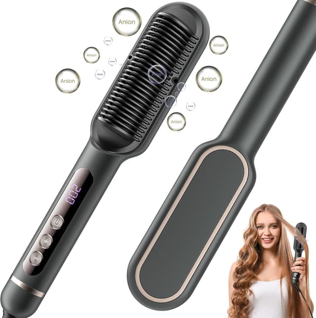 Professionelle Haarglätter Bürste mit Ionen-Technologie und Keratin-Keramikbeschichtung