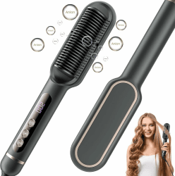 Professionelle Haarglätter Bürste mit Ionen-Technologie und Keratin-Keramikbeschichtung