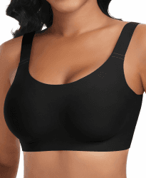 Nahtloser BH Damen Ohne Bügel Schwarz XL 🌟 Super Weich & Bequem 🌸 3D-Polsterung Vollschalen