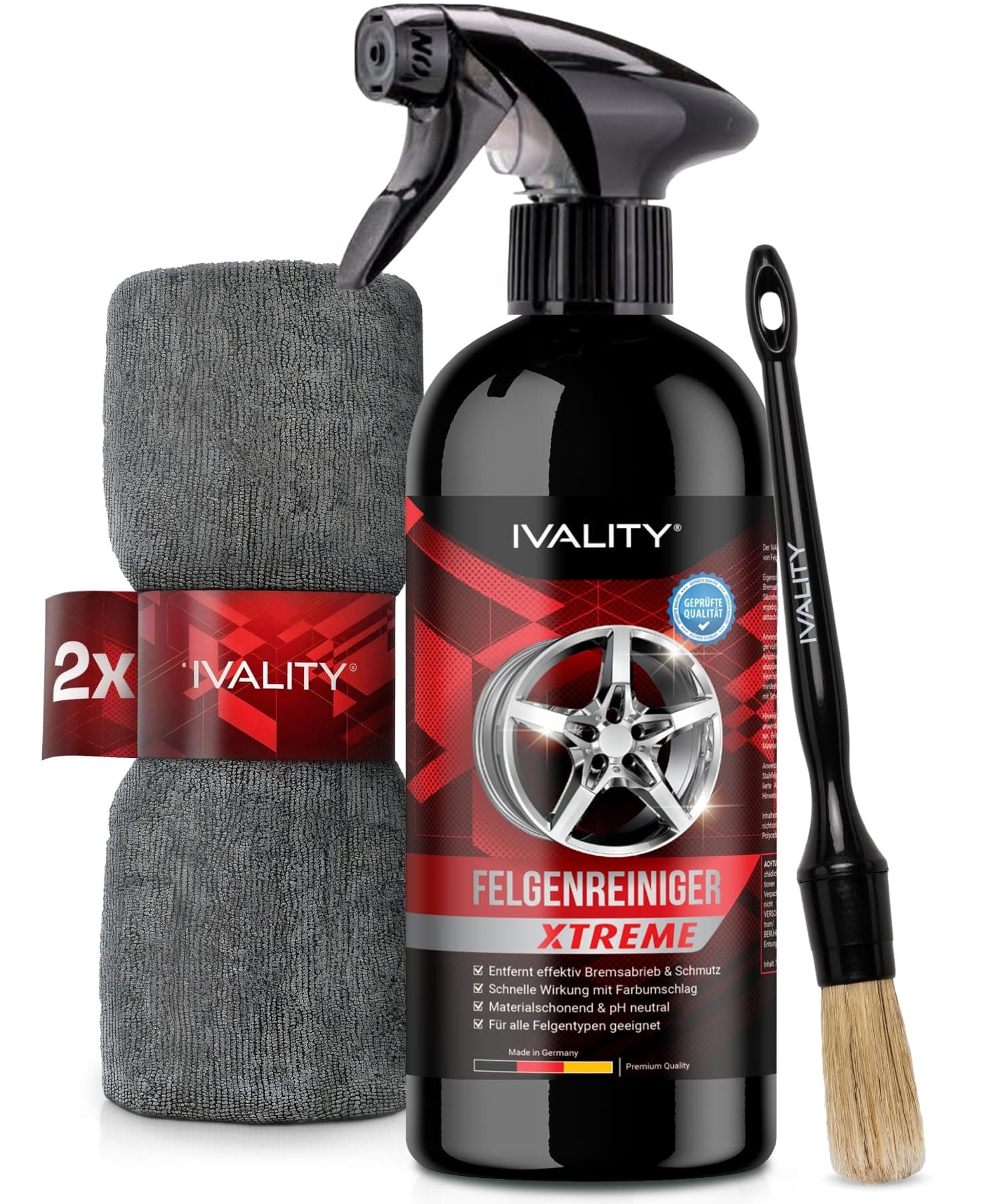 Ivality® Premium Felgenreiniger Set 🚗✨ - Mit Wirkindikator & schonend