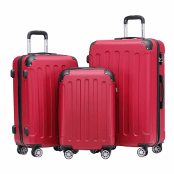 🌟 BEIBYE Hartschalen-Koffer Trolley Rollkoffer Reisekoffer Handgepäck 4 Rollen (M-L-XL-Set) (Chillired, Set) Chillired Set 🌟