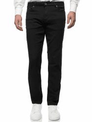 JEEL Herren-Jeans - Regular-Fit Straight-Cut - Stretch - Jeans-Hose Basic Washed 42W / 30L 07-schwarz 🛍️👖