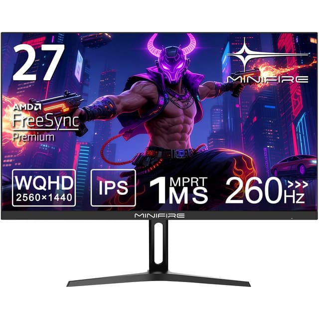 🎮🖥️ Minifire 27 Zoll Gaming Monitor 260Hz 2K QHD 1440P 1ms Adaptive Sync sRGB 130% HDR10 Wandbefestigung (MFG27F4Q Pro)
