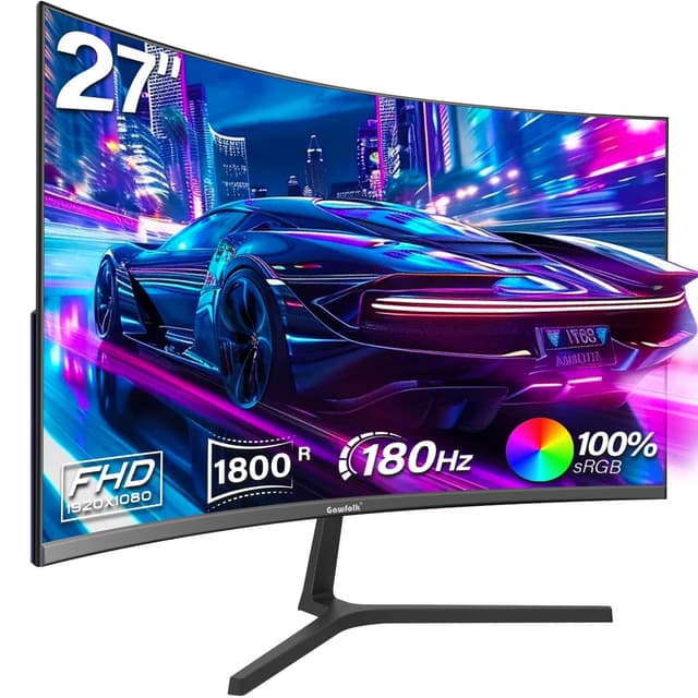 🎮 Gawfolk Curved Gaming Monitor 27 Zoll 180Hz Full HD 1080P 🖥️