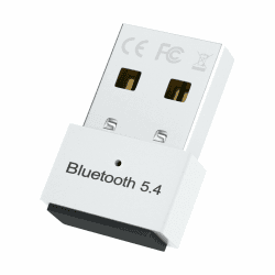 Confitik Bluetooth Adapter PC - USB Bluetooth 5.4 Dongle - Bluetooth Stick, Weiß ⚡💻📶🎧◼️