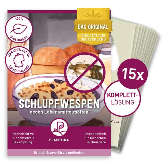 🪰 Plantura Schlupfwespen gegen Lebensmittelmotten - Komplett-Lösung mit 45 Karten 🪰