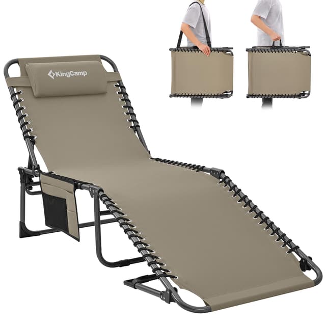 KingCamp Sonnenliege Klappbar 5-Verstellbarer Rückenlehne Gartenliege 😎
