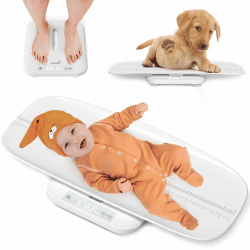 👶🐶👨‍🦳 GROWNSY Babywaage mit abnehmbarem Tablett – Multifunktionale Waage für Babys, Neugeborene, Haustiere und Erwachsene bis 150kg