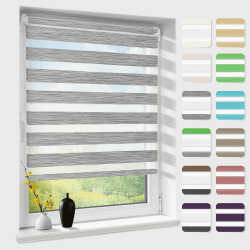 Doppelrollo Klemmfix ohne Bohren, Duo Rollos für Fenster & Tür, Dunkelgrau B75 x H200cm