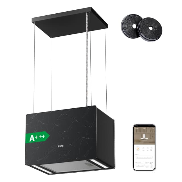 Angebot: Ciarra Pinnacle Ash Concrete Inselhaube 48cm 700m³/h 🌟
