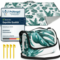 HAUSPROFI Picknickdecke 200x300 - Wasserdicht & Isoliert 🌳 XXL Outdoor Decke für Picknick, Strand, Camping