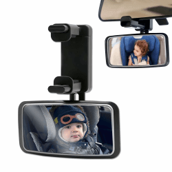 🚗 Rücksitzspiegel für Babys - 360°Schwenkbar und Bruchsicher 🚼