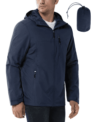 33,000ft Herren Regenjacke 🌧️ Wasserdicht und Atmungsaktiv | Leichte Outdoorjacke mit Kapuze