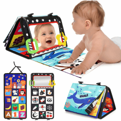 👶🎨 URMYWO Baby Spiegel Spielzeug mit Knisterbuch 📚🖤