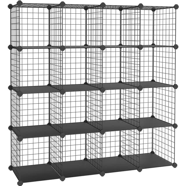 🔲 SONGMICS Steckregal: 16 Würfel Aufbewahrungssystem aus Metalldraht 🔲