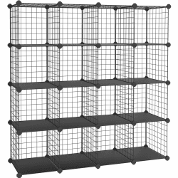 🔲 SONGMICS Steckregal: 16 Würfel Aufbewahrungssystem aus Metalldraht 🔲