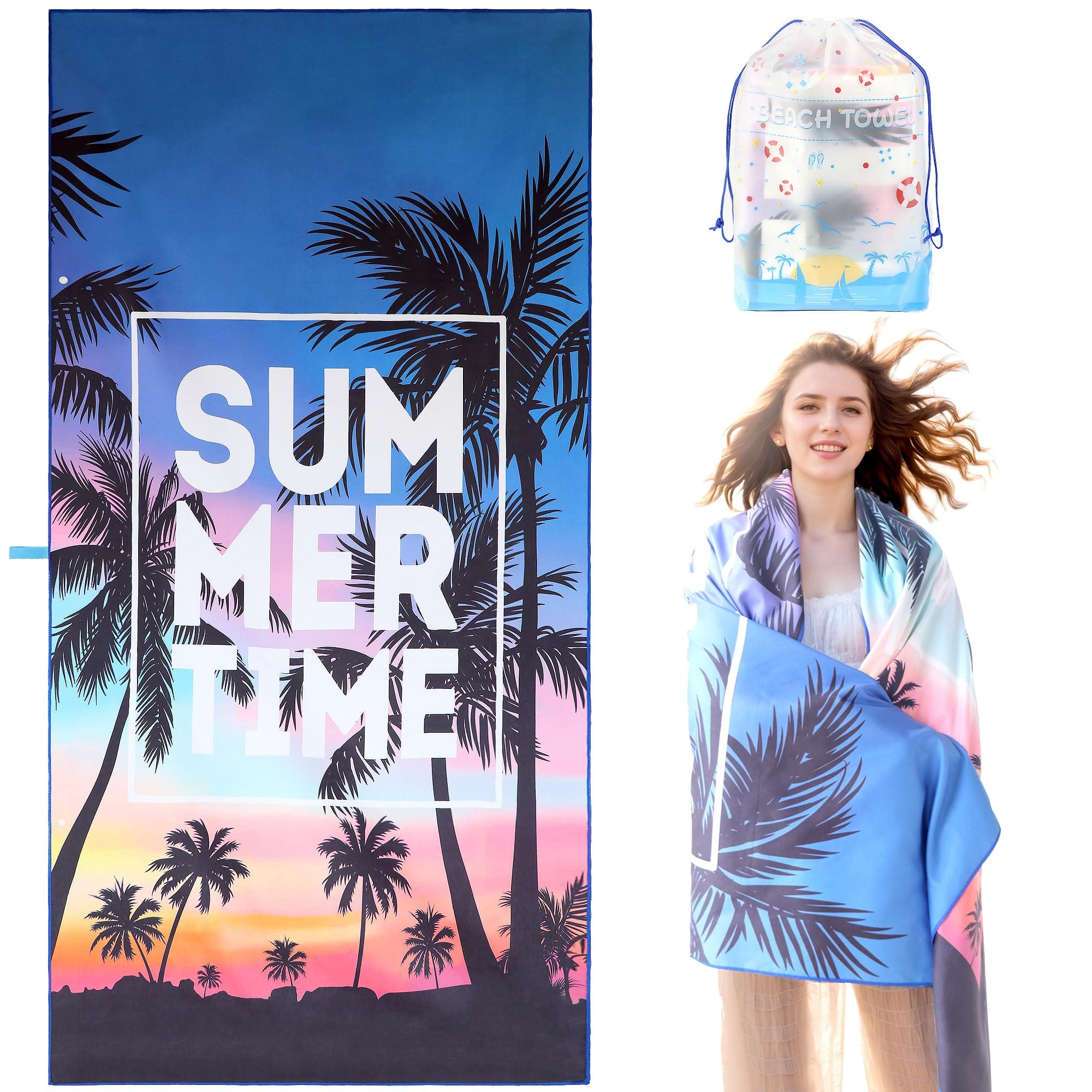 LEcylankEr Strandtuch XXL 180x90 Strandtuch Mikrofaser für Herren Damen 🌴