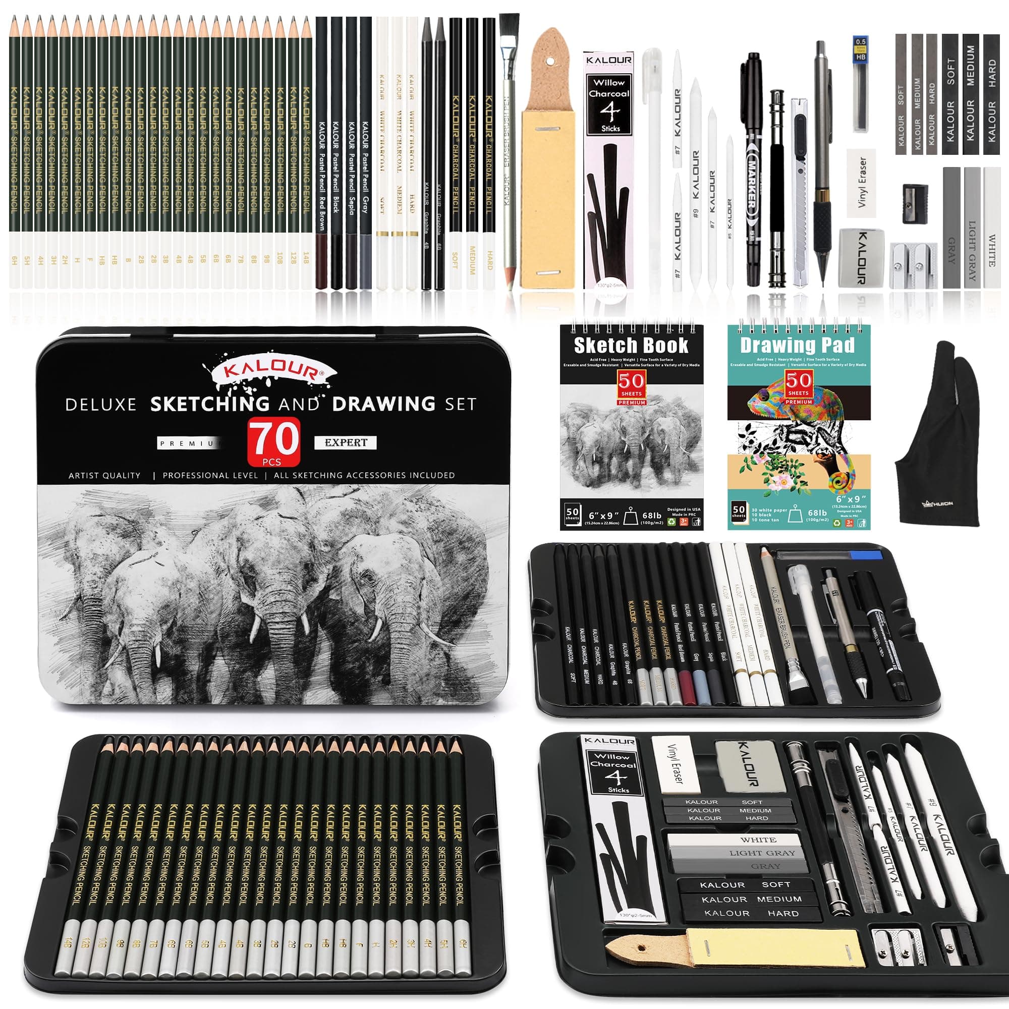 🎨 KALOUR 72-teiliges Skizzenzeichnungsstift-Set 🖌️