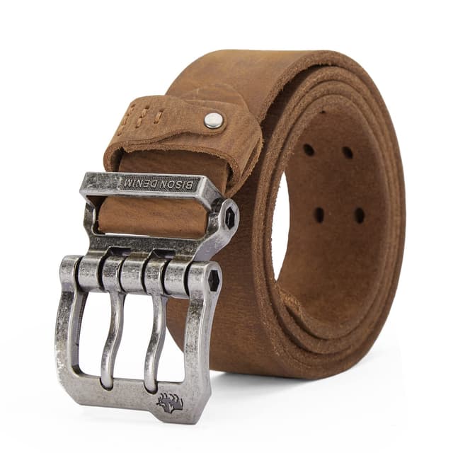 🔥SALE🔥 BISON DENIM Herren Ledergürtel 38mm Breit - Retro Denim Gürtel