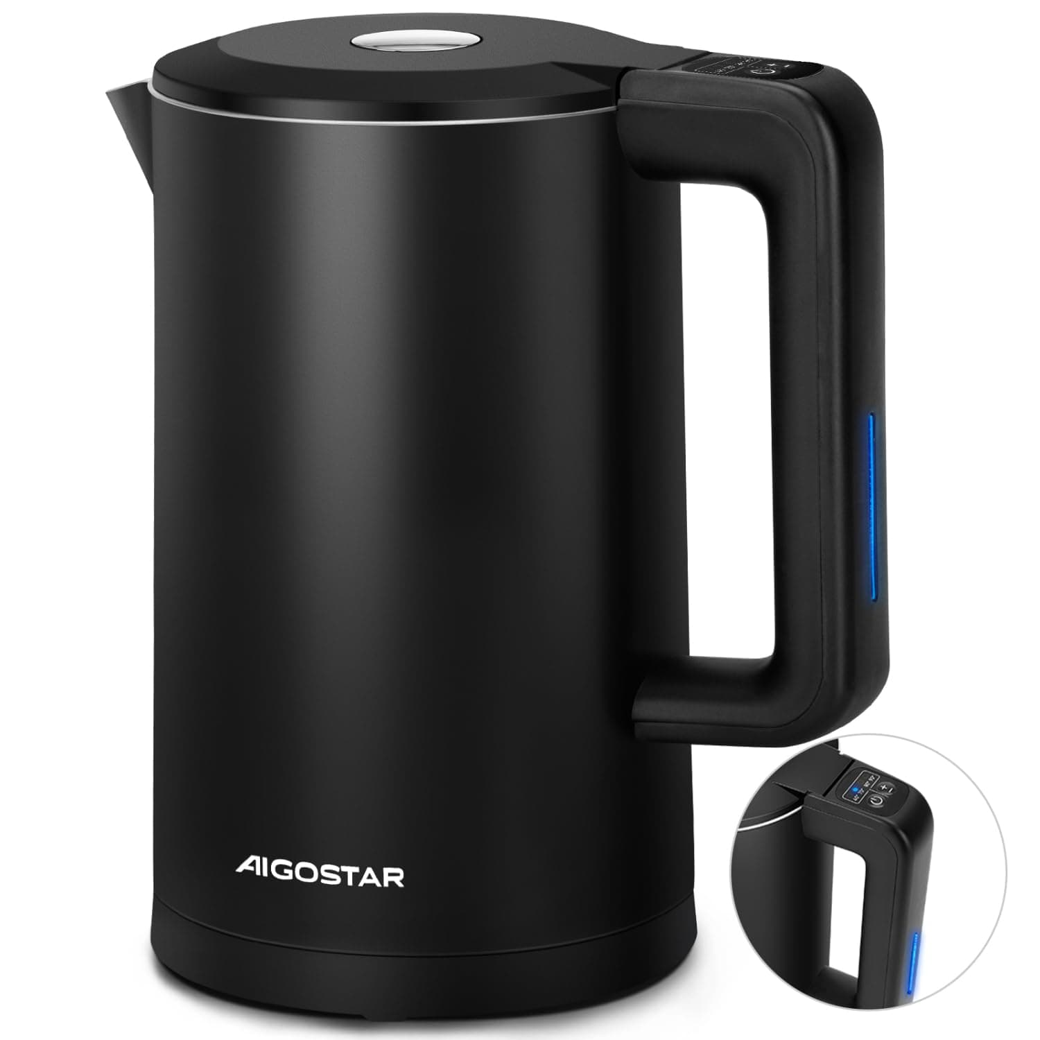 Aigostar - Edelstahl Wasserkocher mit Temperatureinstellung 40°C-100°C 🍵🔥